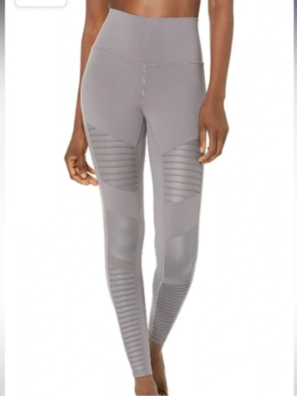 Alo Yoga  Grey Moto Panel Leggings